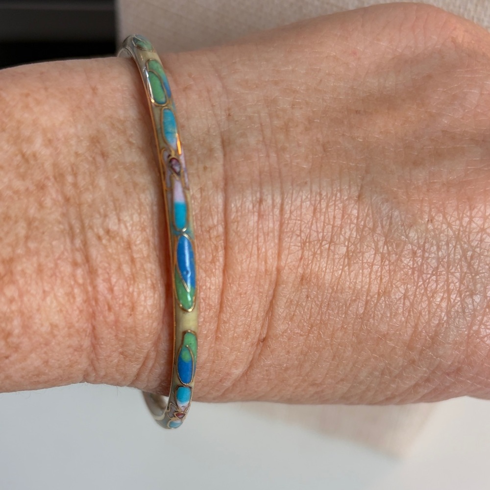 Cloisonné Multicolor Bangle Bracelet